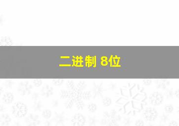 二进制 8位